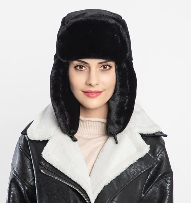 Women's Trapper Hat Faux  Winter Hats Fuzzy Russian Hat with Buckle Trooper Warm Ski Cycling Ear Flap Hat 2025