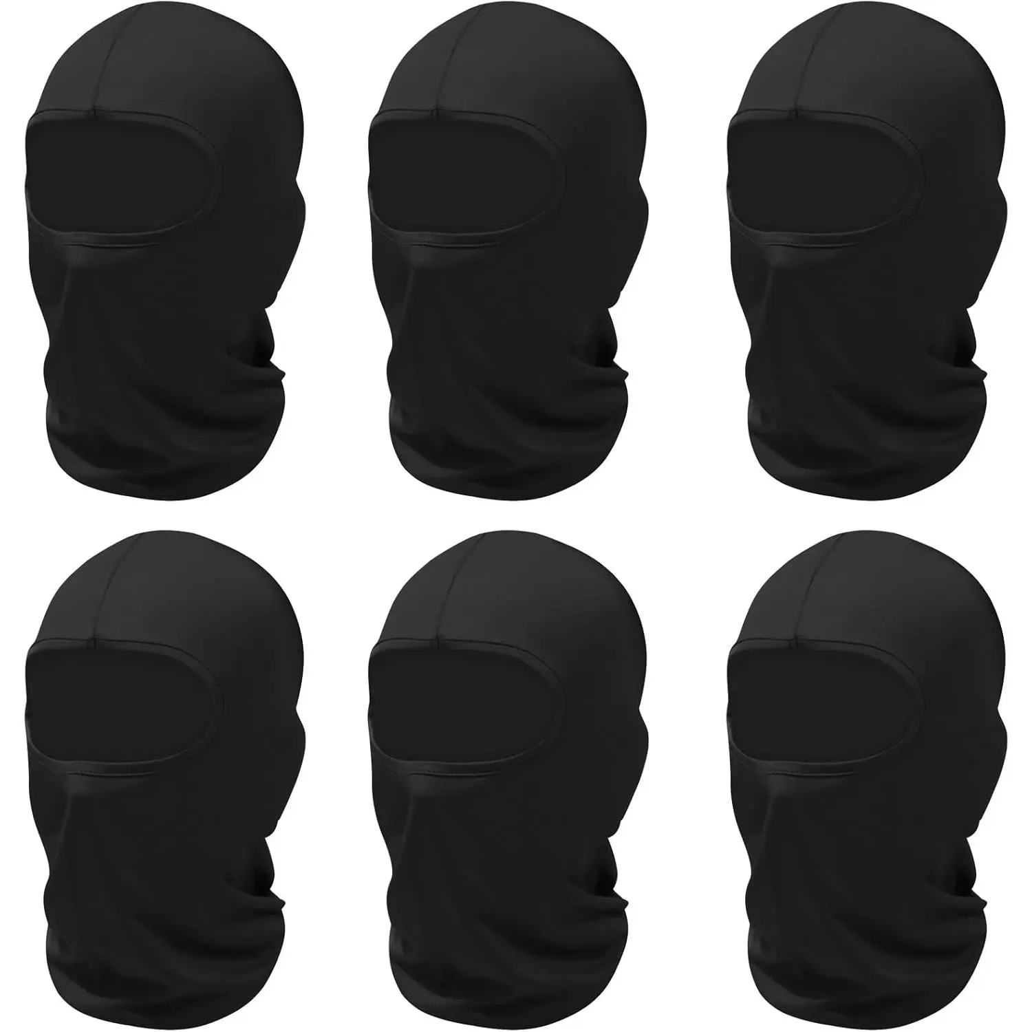 6 Pack Ski Mask Men Women Windproof  Sun Potection Balaclava Full  Mask  Football