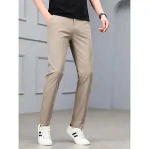 Men'S Summer Casual Skinny Pants, Mid-Waist Regular Fit, Solid Color, Nylon 79.10% Elastane 20.90%, High Stretch Knit Fabric, Zipper Fly, Pockets, No Belt, Weekend Casual - 160G/M2 Waterproof  Pants pantalones para hombre pants men mens pants?