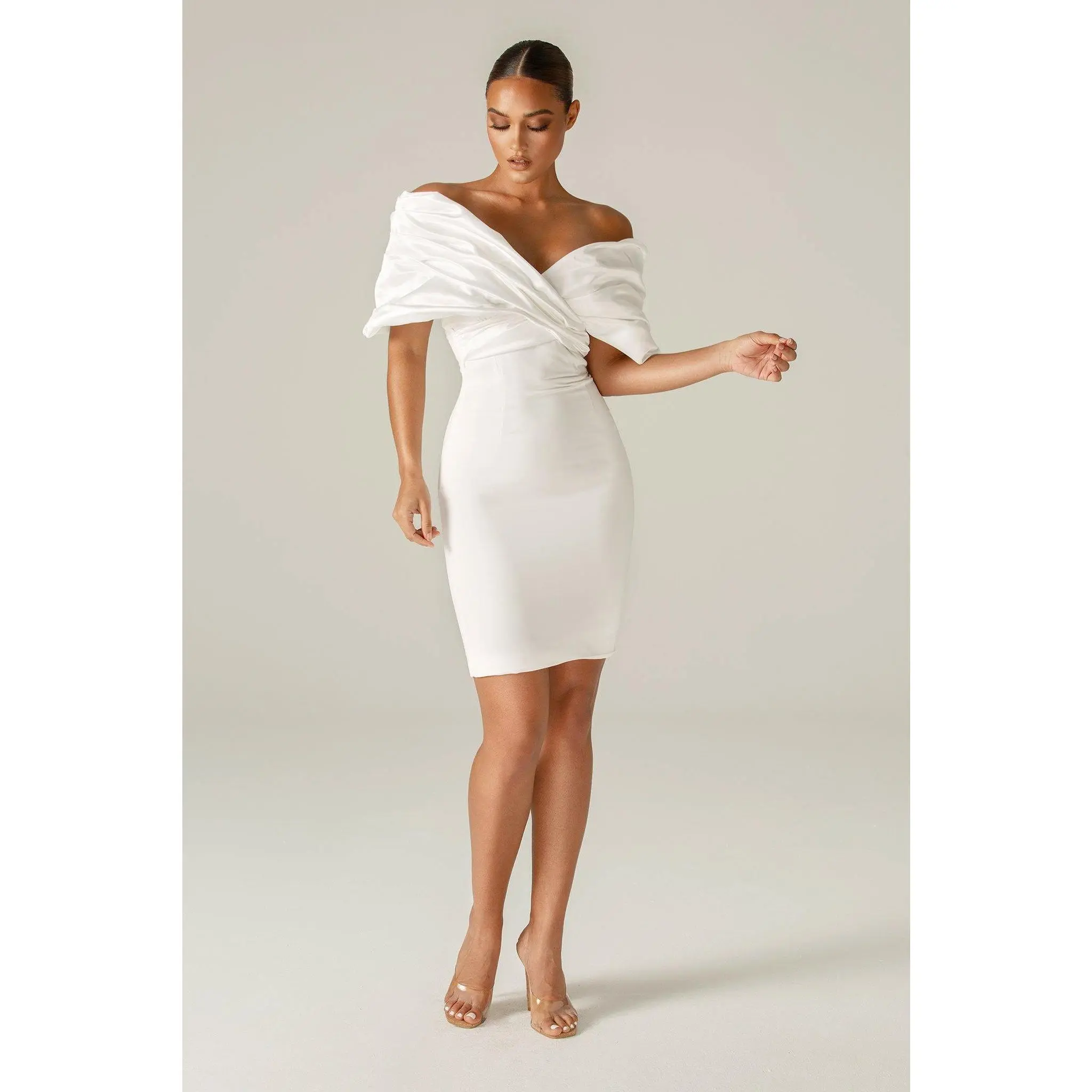 sachin and babi light blue dress Work Dress White V-Neck Belted Sleeveless Bodycon Mini Dress main image 0