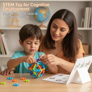 STEM Interlocking Toys for Kids 3-6, Montessori Learning Blocks, Safe Non-Toxic Educational Gifts, Boost Logic Creativity & Cognitive Development