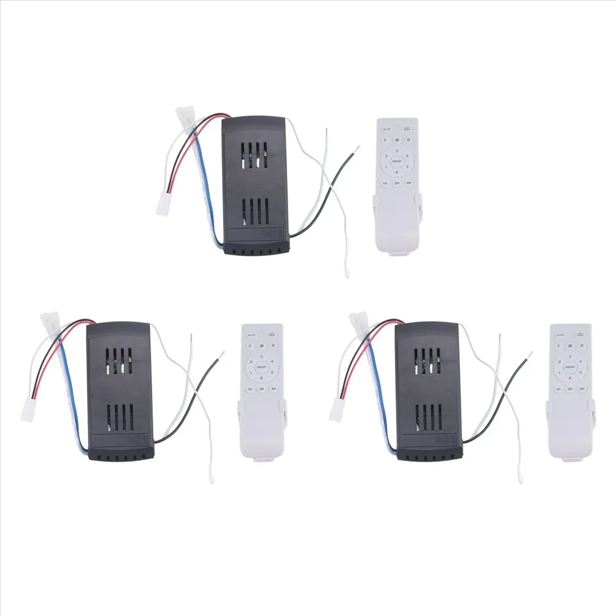 3X Universal Ceiling Fan Remote Control Kit 40W 6-Speed Timing Function Replacement Remote for DC Ceiling Fans & Lights