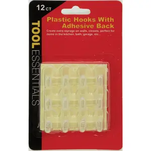 WorldWide Sales Online 12pc Clear Plastic Hooks with Self Adhesive No Tools Required – Home Goods, import_2021_10_29_212