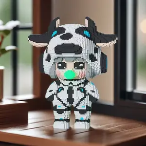 8196-Piece Animal Cow Shape Puzzle Building Block Model, Ideal Family Gift for Holidays, Graduation, Back to School & Leisure Play