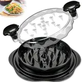 NULAS Summerwins Twist Meat Shredder Slicer Machine - Effective Shredding Cooking Tool, Visible Chicken Breast Grinder, Anti-Skid Base Utensils, Heat Resistant Lidded Gadget with Handle to Shred Meat, Polypropylene (PP) Black Kitchen Item for Barbecue