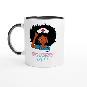 DOPEST RN COLLECTION 11OZ WHITE CERAMIC MUG WITH COLOR INSIDE
