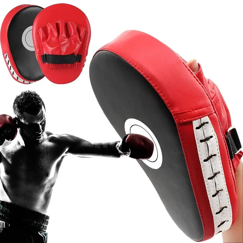 1Count Adjustable Strap Curved Boxing Hand Target Training Curved Baffle EVA PU Leather 5-finger Hand Target