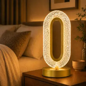 Portable Crystal Table Lamp - LED, 3-Color Changing, Touch Control, USB Rechargeable, Dimmable Modern Decor for Home Living Room, Bedroom, Office (Color Changing Light, Living Room Decor, Bedroom LED Lights)