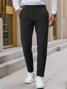 Men's Textured Suit Pants, High-End Slim Fit Business Casual Wear, Perfect for Daily, Formal and Light Business Occasions