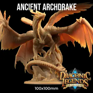 Ancient Archdrake Draconic Legends |The Dragon Trappers Lodge | 32mm Scale | Miniature TTRPG Mini DnD Dungeons Dragons Wargaming