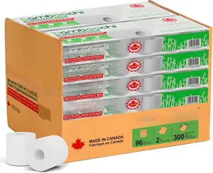 Toilet Paper, Septic Safe Toilet Paper 2 Ply 96 Rolls 300 Sheets Per Roll, Soft Unscented Bath Tissue, RV Safe, , Non Chlorine,  Free,