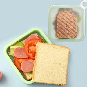 Portable Reusable Mini office outdoor PP Silicone Food Lunch Bento Boxes Sealed Fresh Lunch Boxes Square Tableware Airtight Organizer