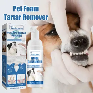 Pet tartar remover, cleans plaque, yellow teeth, and bad breath, dental foam cleaner
