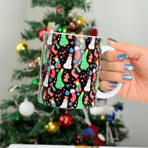 Funny Peens Christmas Ceramic Mug |  Joke Gift Cheeky Christmas Present Dirty Humor Naughty Holiday Cup