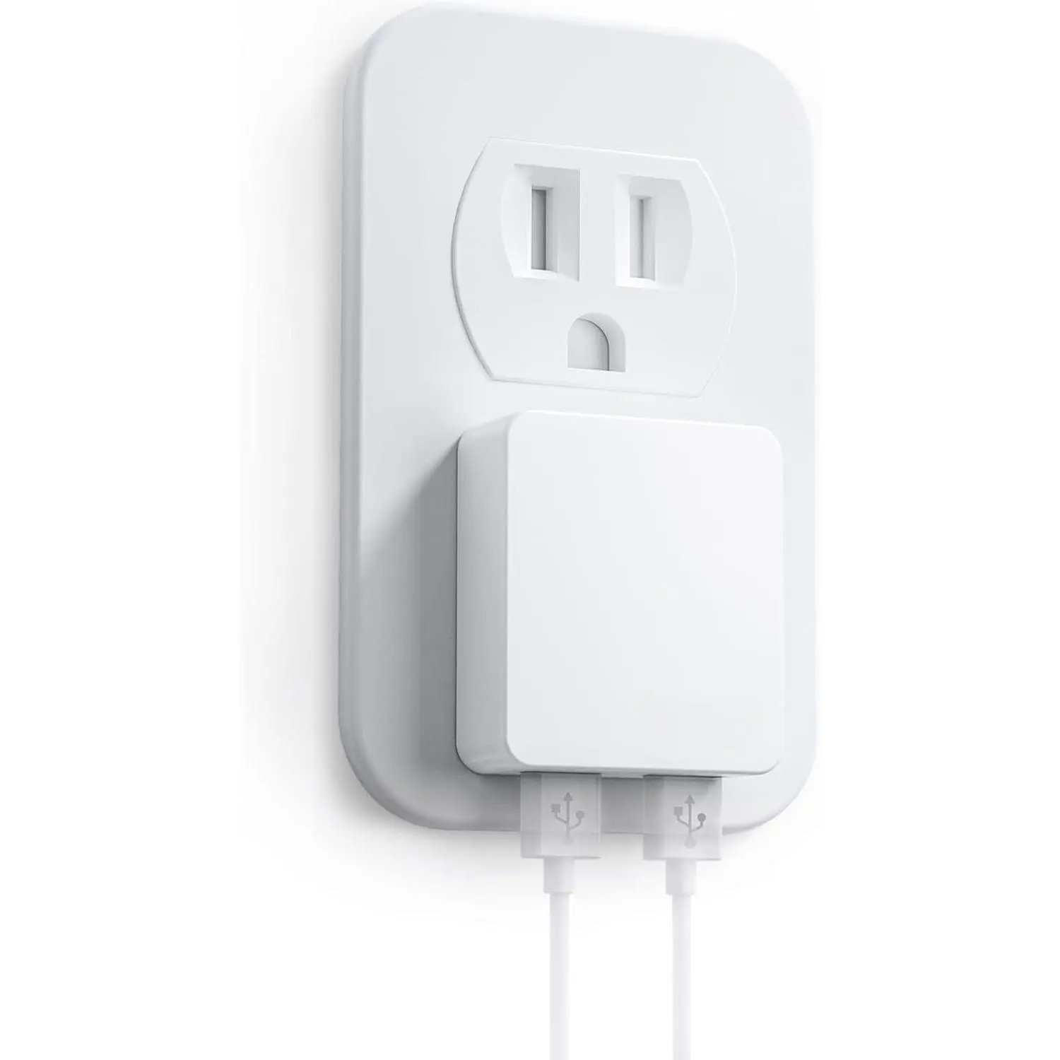 Port Ultra Thin Flat USB Wall Charger with  IC, White
