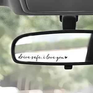 Safe Driving I Love You Mirror Sticker - Deeply Emotional Safety Reminder, Waterproof Ethylene Car Sticker for Rearview Mirror Decoration of General Automobiles, Sticker for Cars