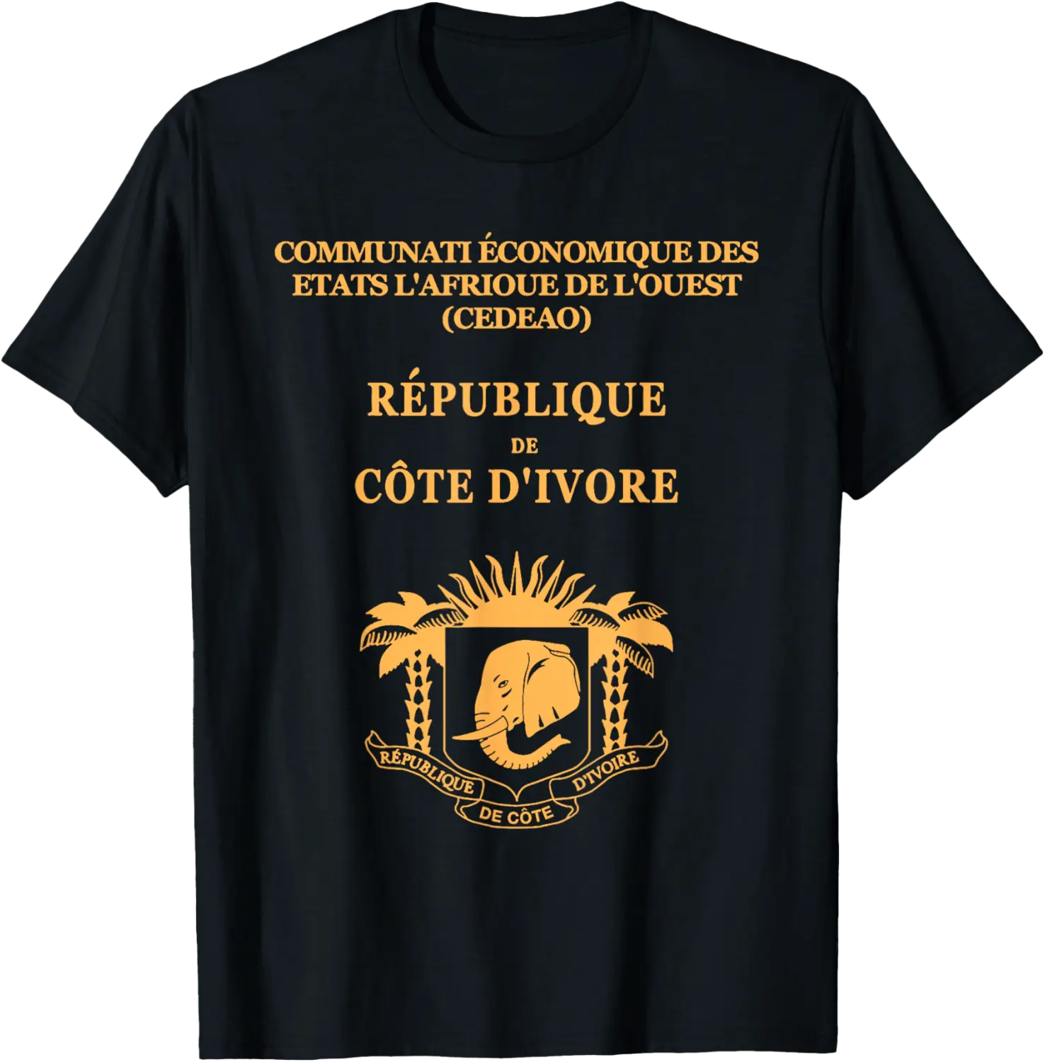 Cote d'Ivoire passport,Ivory Coast,Flag of Cote d'Ivoire. T-Shirt - Sabrinasmitl Shop 52B0C2NMWBWG