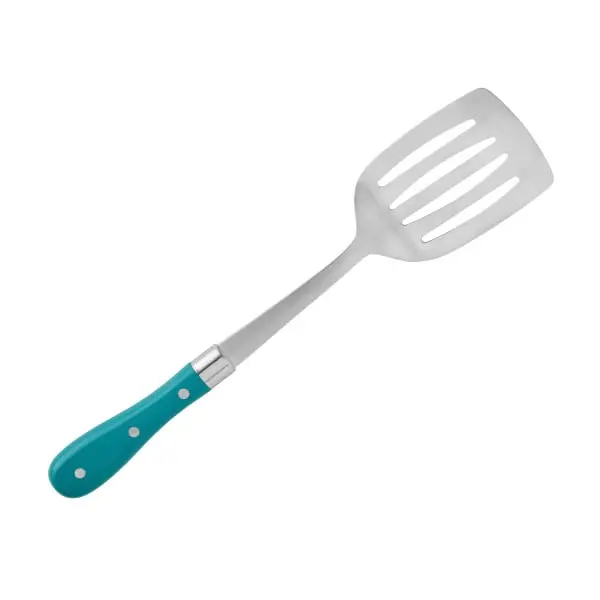Stainless Steel Jumbo Turner Spatula, Silver/Teal