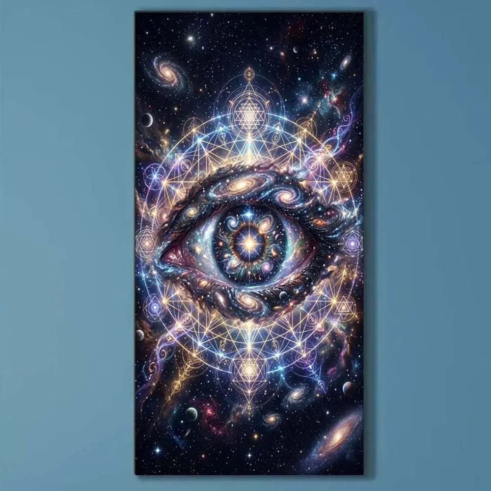 5D DIY Full Drill Round Diamond Painting - Diamond Painting Kit Cosmos Eye Mosaic Canvas DIY Wall Art, Home Wall Decoration, Handicraft