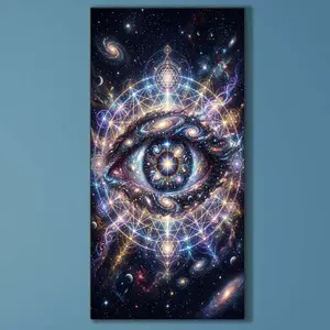 5D DIY Full Drill Round Diamond Painting - Diamond Painting Kit Cosmos Eye Mosaic Canvas DIY Wall Art, Home Wall Decoration, Handicraft