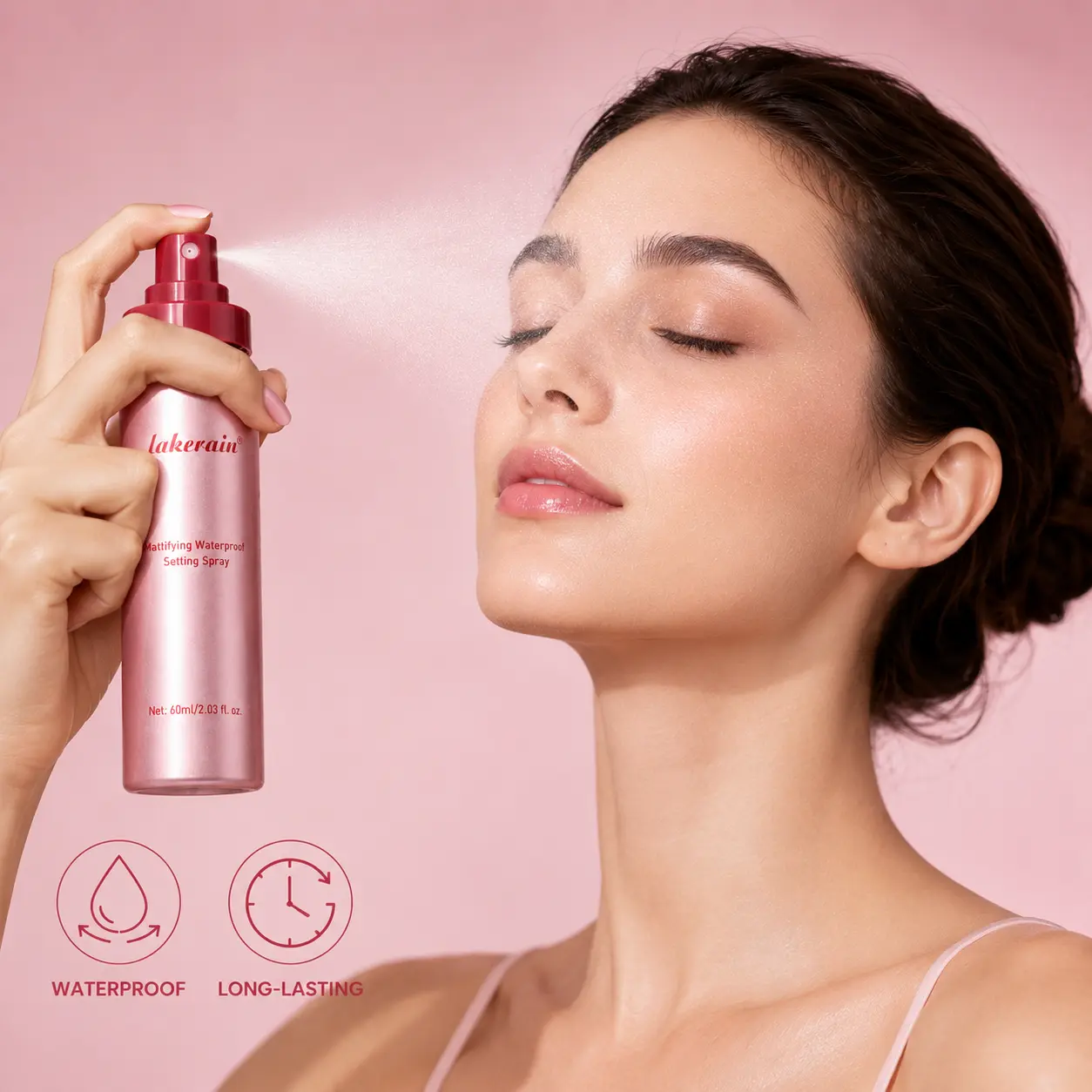Lakerain Mattifying Waterproof Setting Spray - Long-Lasting Makeup, Matte Finish & Lightweight Non-Sticky Feel #backtoschool