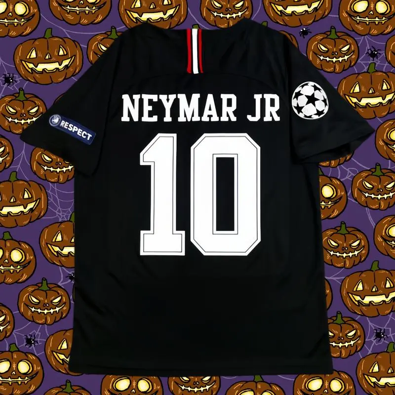 Neymar JR #10 PSG Black Jersey 2018-2019 Champions League Short Sleeve Jersey