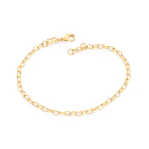 Rommanel - 18K Gold-Plate Heart Link Chain Bracelet - Hypoallergenic Everyday Jewelry