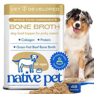 Native Pet Bone Broth for Dogs - Made with Real Beef Bone Broth, Dog Food Toppers for Picky Eaters - Provides Extra Hydration & Nutrition for Joint Strength, Immunity & Heart Health