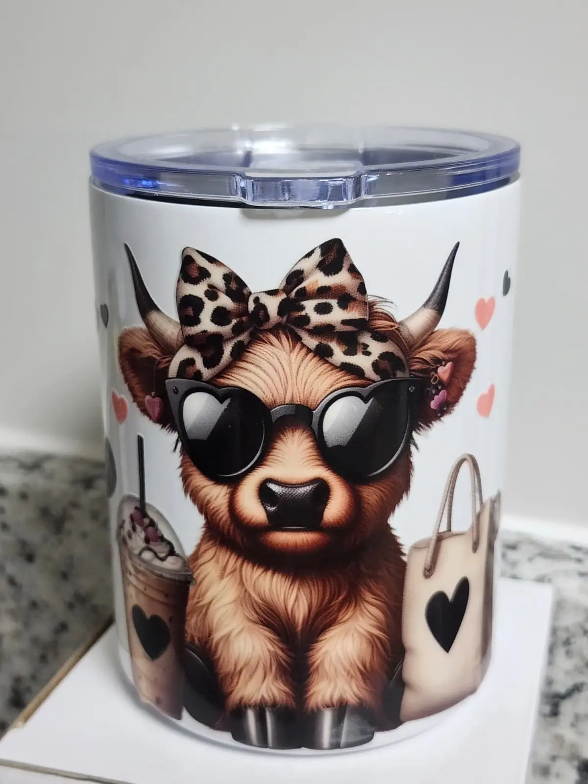 12 oz Personalized Stainless Steel Insulated Travel Mug with Handle & Lid – Custom Double Wall Coffee Cup