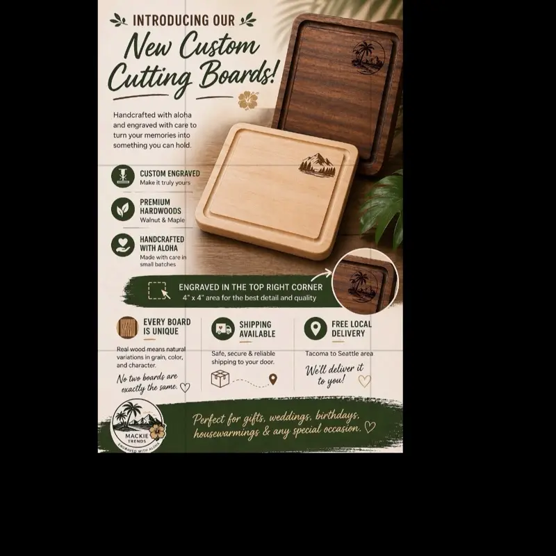 Personalized Engraved Walnut-Maple Cutting Board - Custom Gift for Wedding, Housewarming Occasions