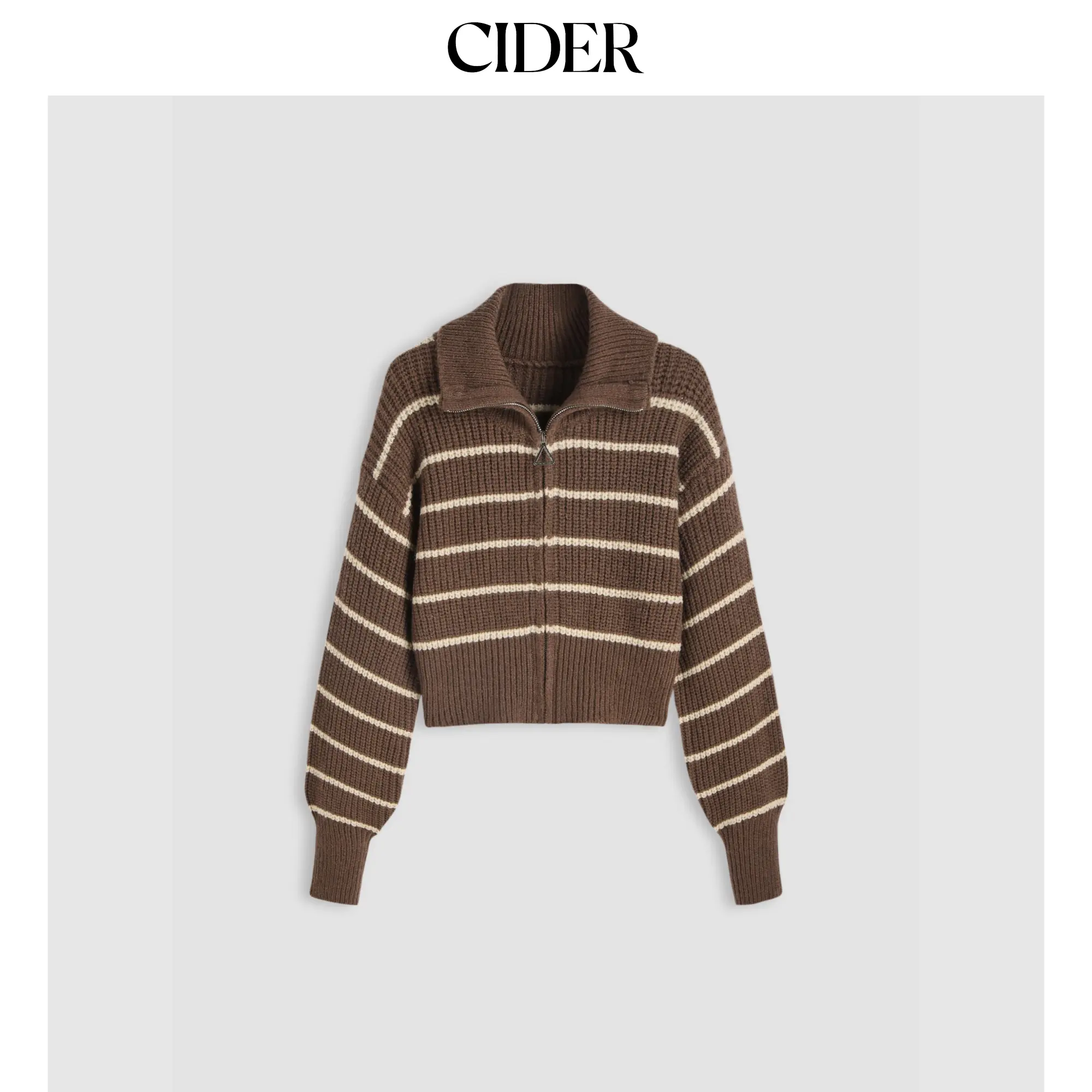 Cider Women's Regular Knitwear Casual Polo Cardigan - Striped Solid Short-Sleeve Collared Neck Zipper-Front Multi-Size Sweater Top, Black