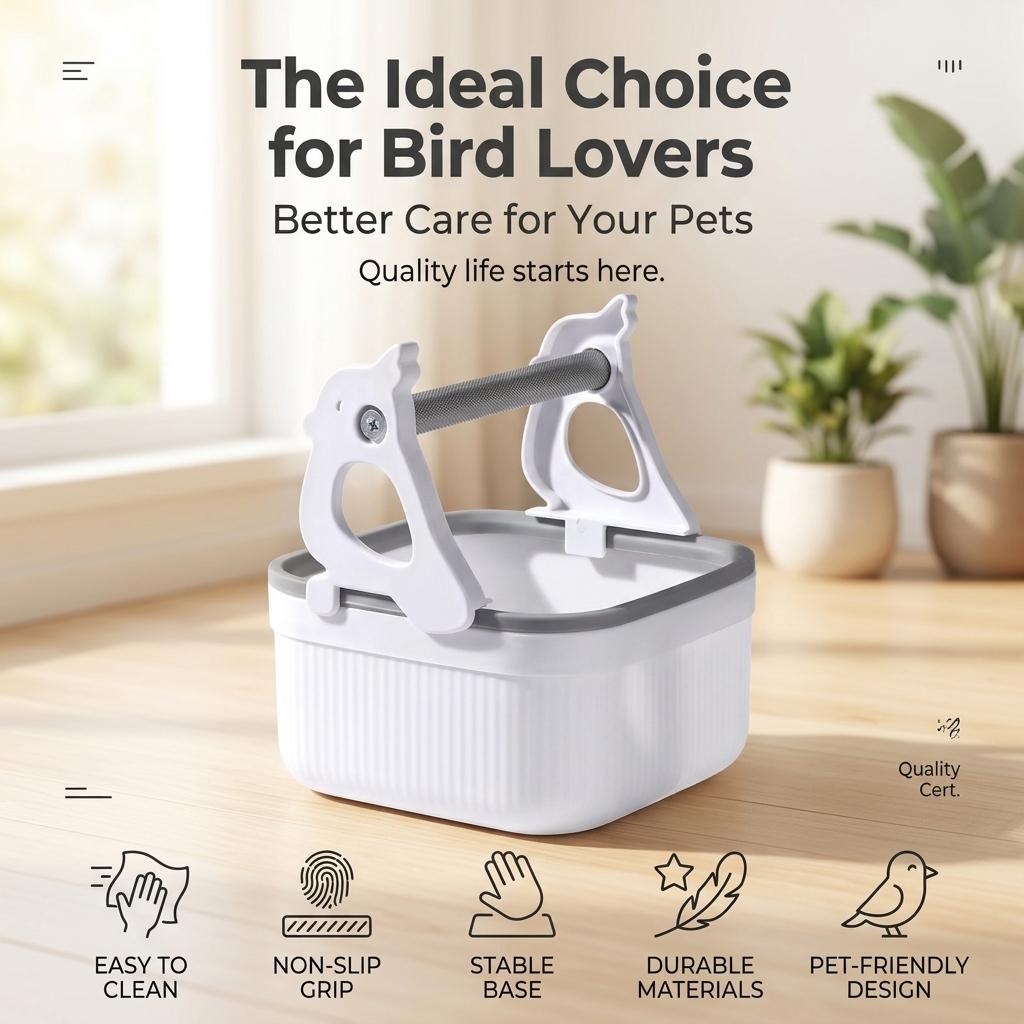 Bird Desktop Training Stand with Removable Droppings Tray Parrot Perch for Parakeets Lovebirds Cockatiels & Small Medium Birds Easy Clean Cage Accessories