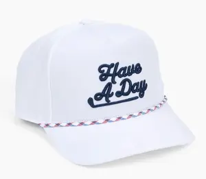 Breezy Golf Have a Day White Rope Hat “Have A Day” Rope Hat – Limited Edition Black Streetwear Golf Cap with Bold Embroidery & Adjustable Snapback