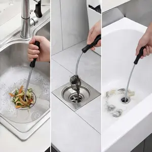 1m Flexible Drain Clog Remover! Stainless Steel Spring & Non-Slip Handle for Sinks, Showers & Toilets! Perfect for Spring Cleaning & Daily Maintenance—Essential for Renters & Homeowners! #CleaningEssentials #TikTokMadeMeBuyIt #HomeHacks