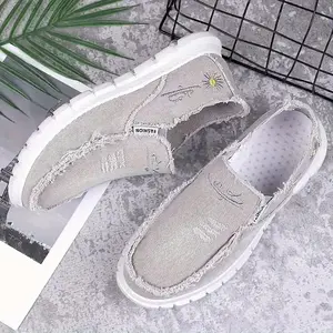 Women's Effortless Frayed Slip-Ons | Embroidered Design | Cushioned Sole | Casual Outings & Travel