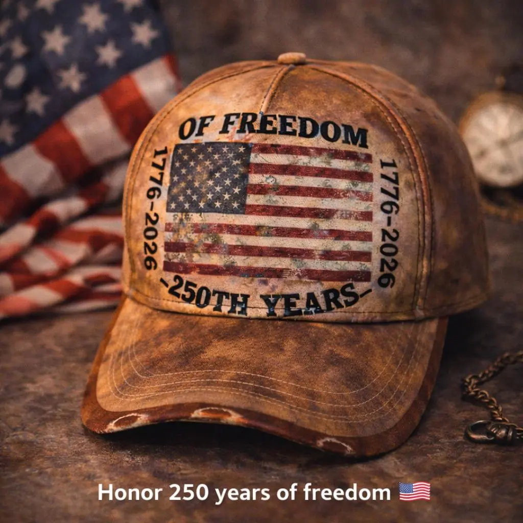 American Flag Vintage Dad-Style Washed Cotton Baseball Cap for Male & Female, 1776-2026 250th Anniversary Graphic Cap for Daily Wear, Memorial Day Sports & Outdoor Accessory, Adjustable Fit, Worn‑In Denim Vibe