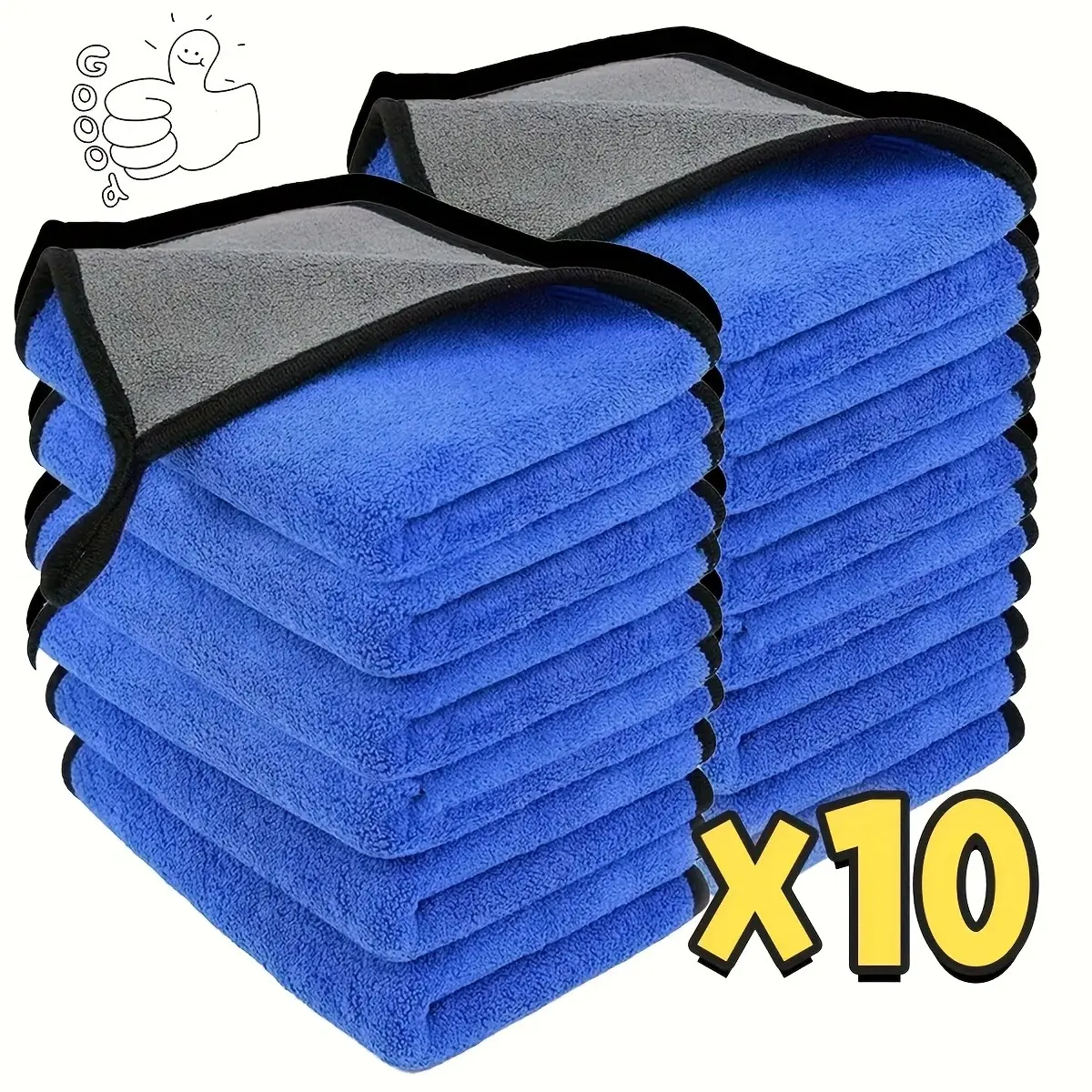 10-Pack Car Wash Microfiber Towel Set, Strong Absorbent Cloths for Home and Auto Care, Special Glass Cleaning Wipes, Car Wash Accessories, Car Towels and Cleaning Supplies, Microfiber Towels for Cars, Car Washing Supplies