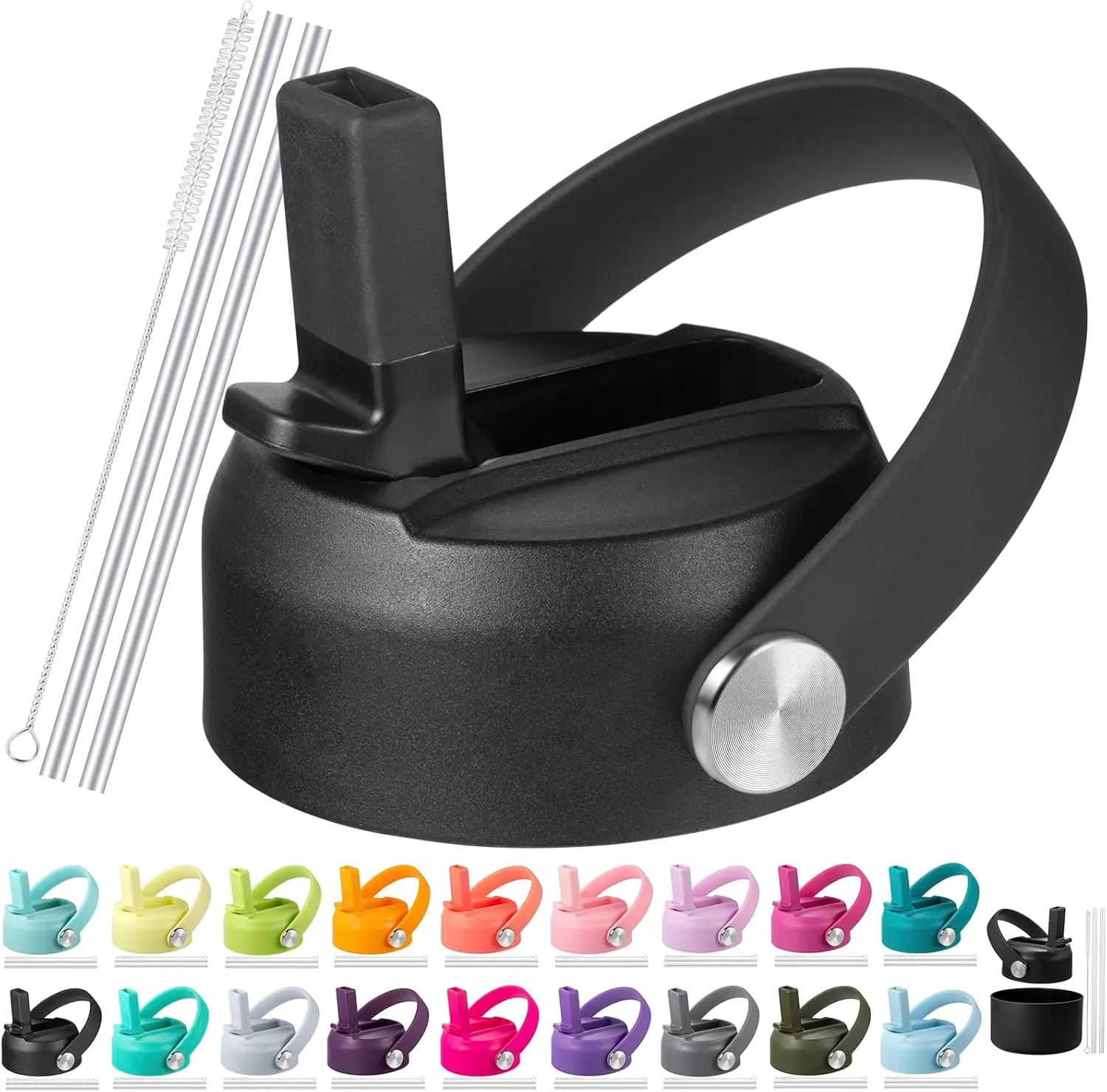 Straw Lid for Hydro Flask Wide Mouth 32 40 oz, Lids with Flexible Handle compatible with HydroFlask, Replacement Sports Flex Cap Wide Mouth TopGift.