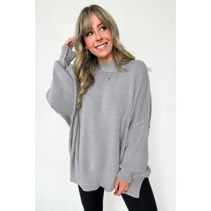 Simple Street Side Slit Oversized Sweater - BACK IN STOCK