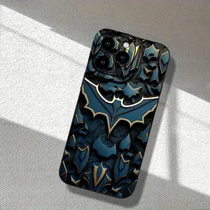 Cool 2D Bat Pattern Phone Case High-Grade Matte Texture Full Camera Protection Shockproof Drop-Proof Anti-Fingerprint for iPhone 17/16/15/14/13/12/11/X/XR/XS Plus Pro Max Series Gift for Boyfriend