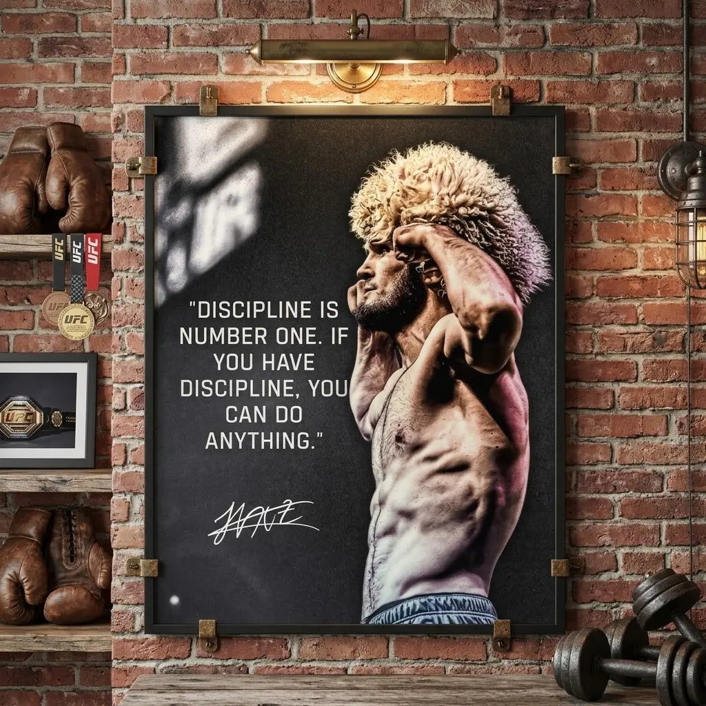 Khabib Nurmagomedov Discipline Quote Poster - MMA Motivational Wall Art
