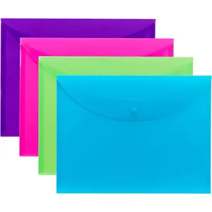Project Envelope with Snap Closure Top Load Letter Size 4 Assorted