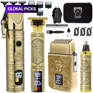 Professional Hair Clipper Kit, 1 Box Cordless Hair Trimmer, Electric Hair Clipper with LED Display, Haircutting Machine for Barber, Hair Clipper Set #TOP PICKS