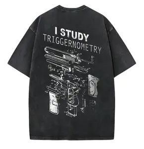 I Study Triggernometry Shirt, Funny Gun Lover T-Shirt, Pro 2A Sweatshirt, Tactical Hoodie for Men，Sweatshirt，Washed Cotton T-shirt