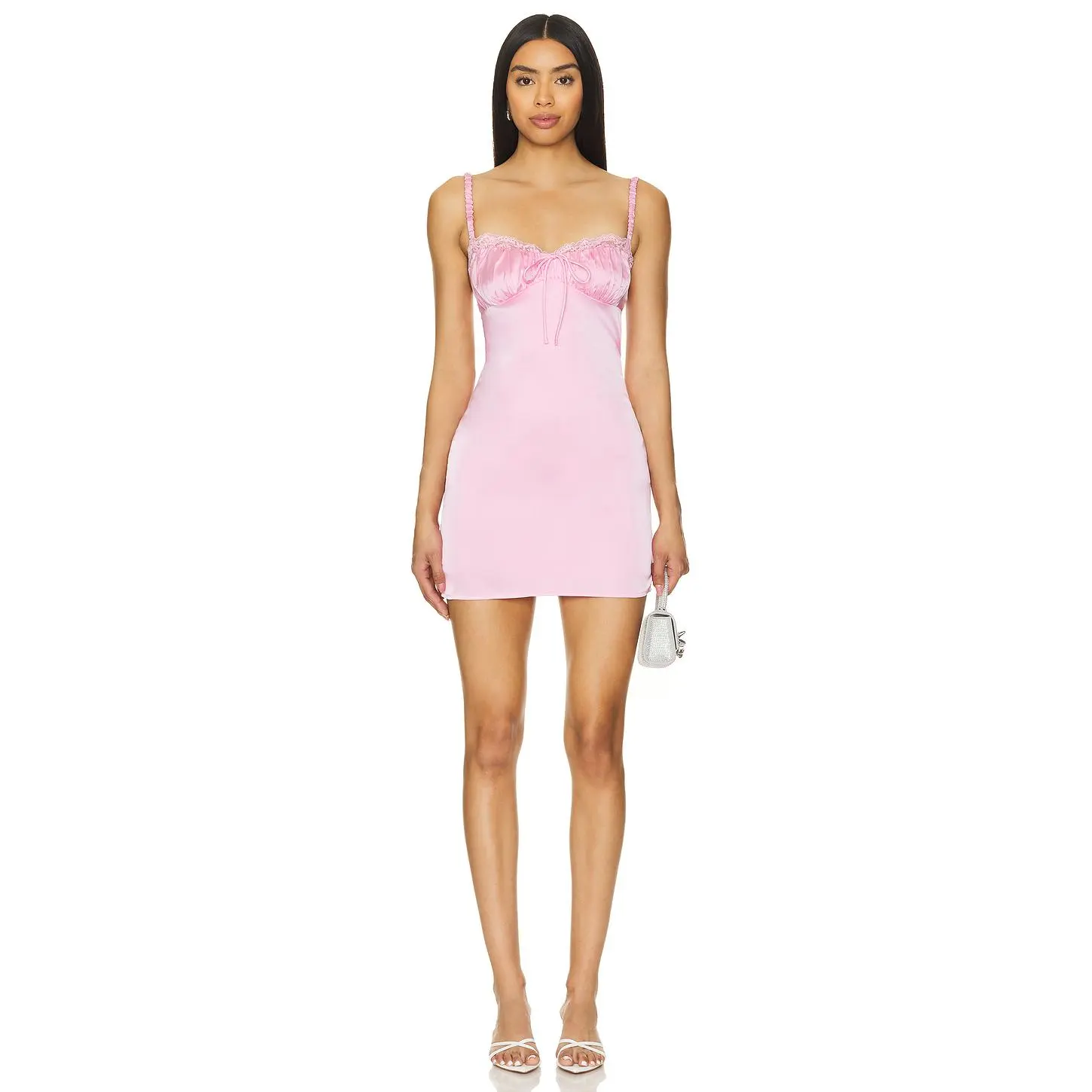 MORE TO COME Kimberly Mini Dress in Baby Pink