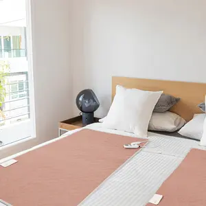 [Stylish Heating Blanket] 9-Temperature Electric Heated Pad - Stylish Heating Blanket, 63"x31.5" for Single Bed & Dorms, 4 Timer Settings