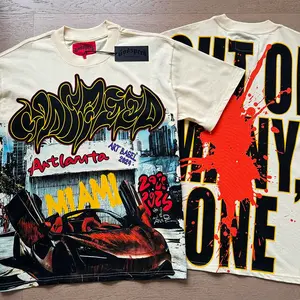 Casual Godspeed Foreign Trade Rock Band Retro Washing Short Sleeve T-Shirt Casual Loose Men's and Women's Couples Bottom Shirt