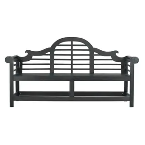 Arched Garden Bench in Dark Slate Grey Finish
