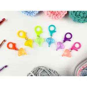 Stitch Marker Set with Lobster Clasp | Rainbow Stingray Charm