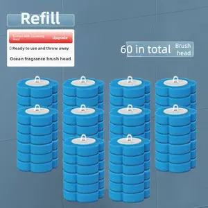 Disposable Toilet Brush Refill, 60pcs/set 3 Layer Sponge Toilet Brush Replacement Head, Household Cleaning Tool for Bathroom Toilet, House Accessories, Home Cleaning Products, Cleaning Supplies, toilet brush upgrade, toilet wand kit